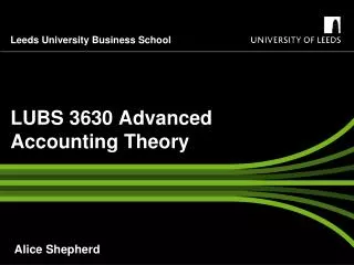 LUBS 3630 Advanced Accounting Theory