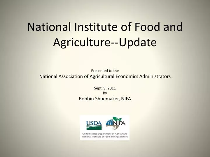 national institute of food and agriculture update