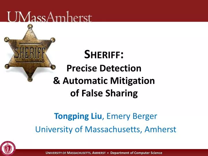 sheriff precise detection automatic mitigation of false sharing