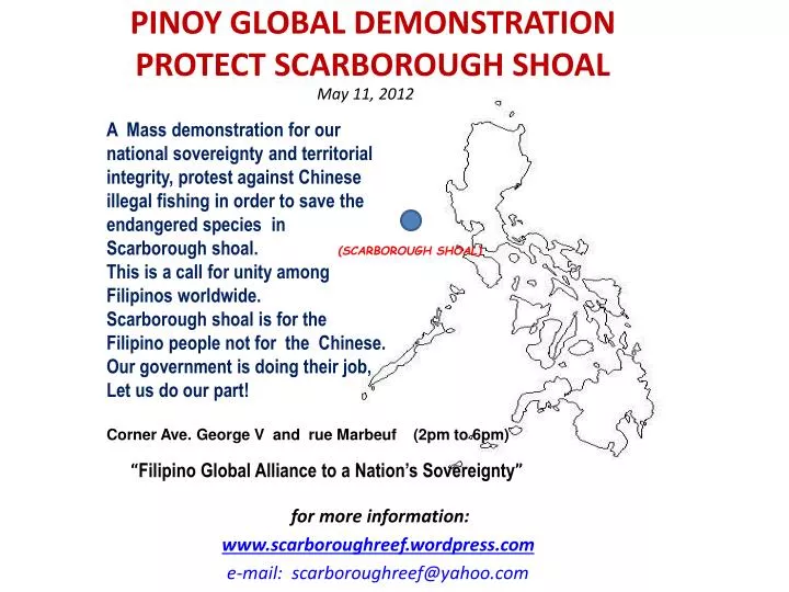 pinoy global demonstration protect scarborough shoal