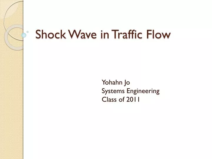 shock wave in traffic flow