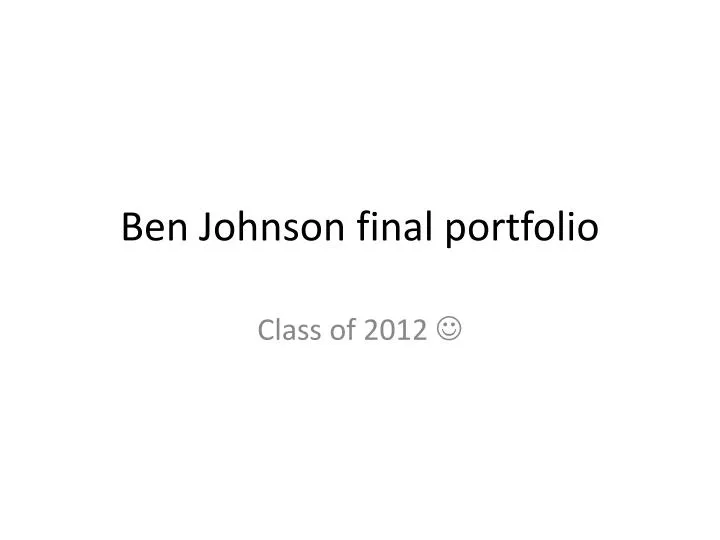 ben johnson final portfolio