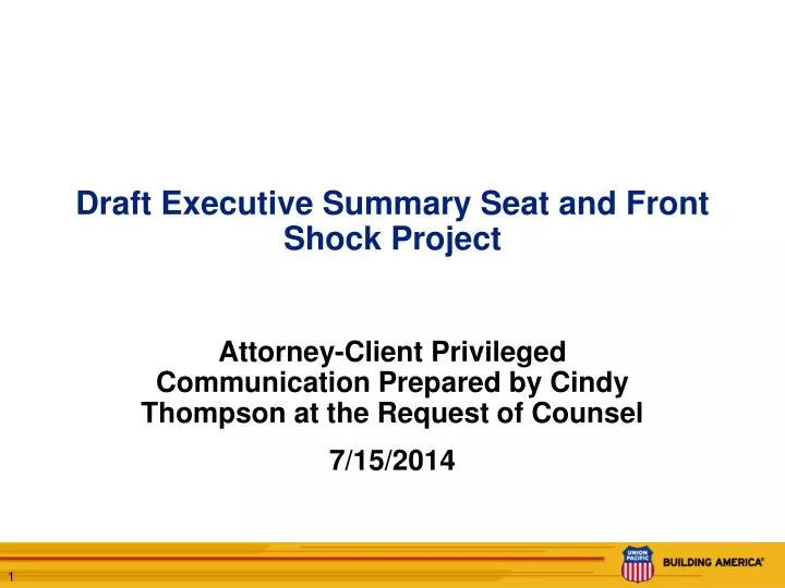 draft executive summary seat and front shock project