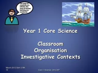 Year 1 Core Science Classroom Organisation Investigative Contexts