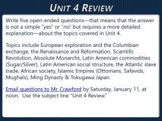 Unit 4 Review