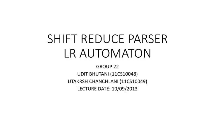shift reduce parser lr automaton