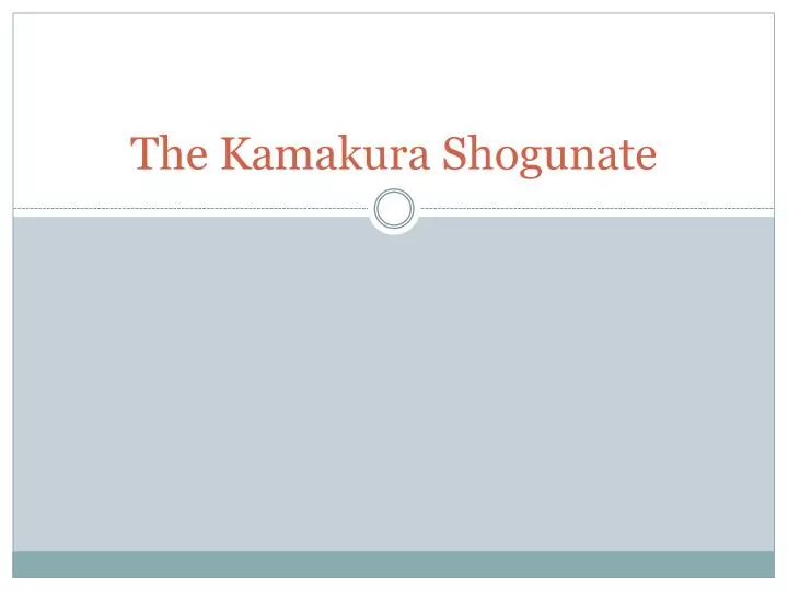 the kamakura shogunate