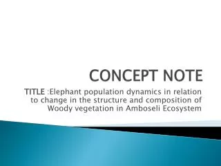 CONCEPT NOTE