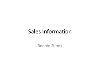 sales information