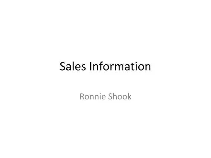 sales information