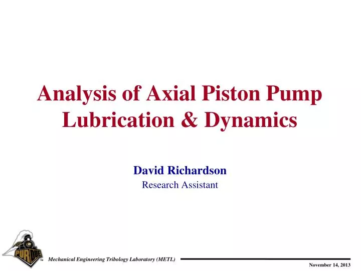 analysis of axial piston pump lubrication dynamics