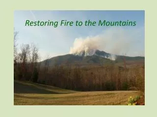 Restoring Fire to the Mountains