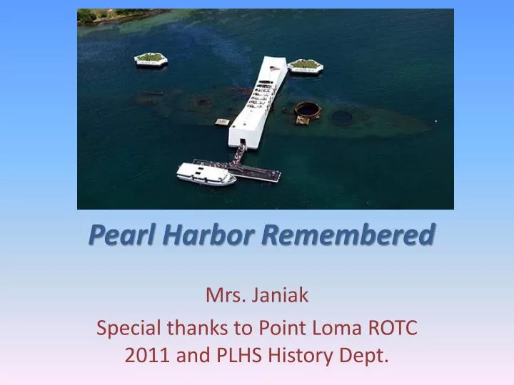pearl harbor remembered