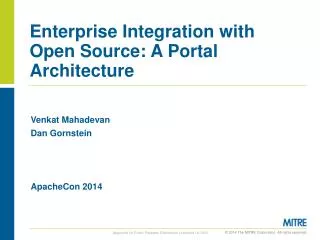 Enterprise Integration with Open Source: A Portal Architecture