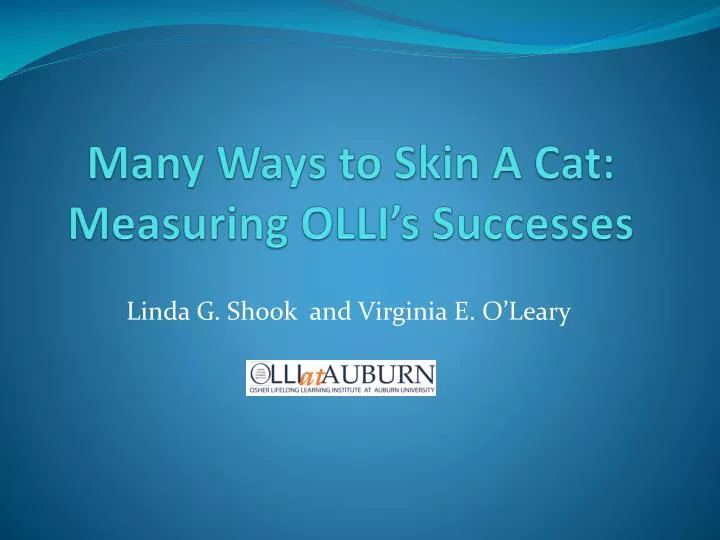 many ways to skin a cat measuring olli s successes