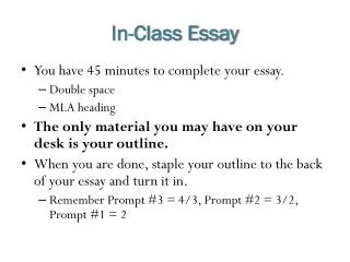 In-Class Essay