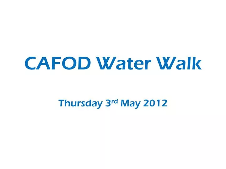 cafod water walk