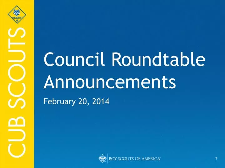 council roundtable announcements