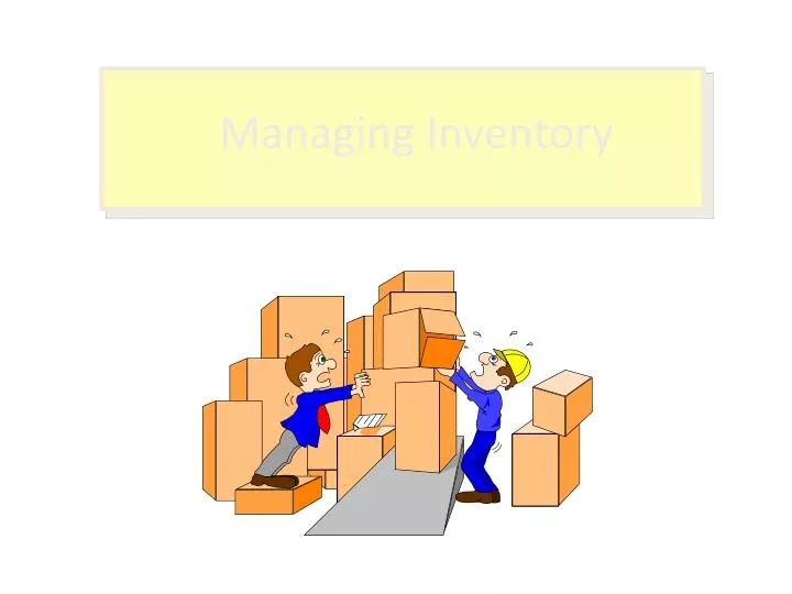 managing inventory