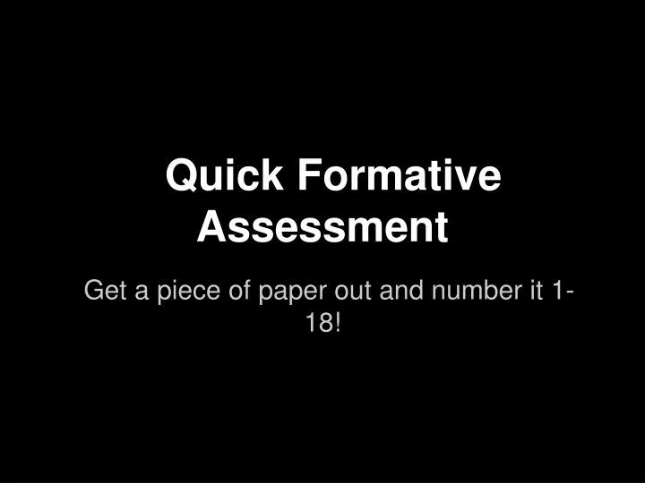 quick formative assessment
