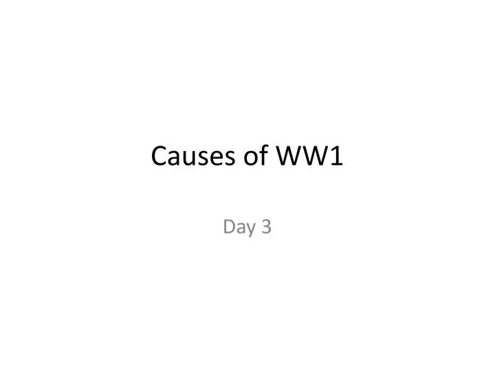 causes of ww1