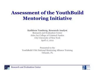 Assessment of the YouthBuild Mentoring Initiative