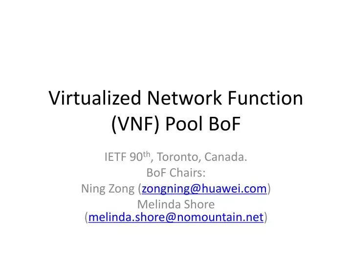 virtualized network function vnf pool bof