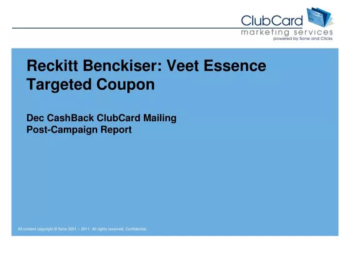 reckitt benckiser veet essence targeted coupon dec cashback clubcard mailing post campaign report