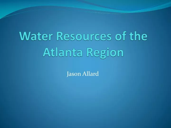water resources of the atlanta region