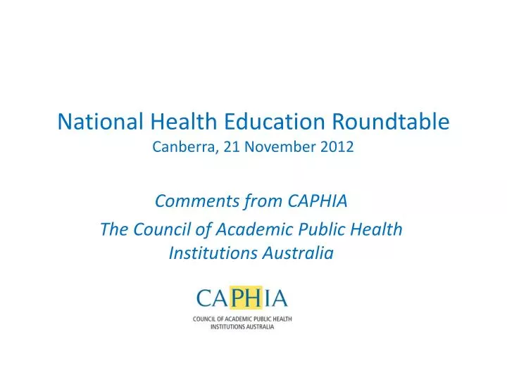 national health education roundtable canberra 21 november 2012