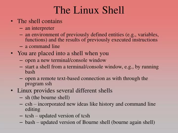 the linux shell