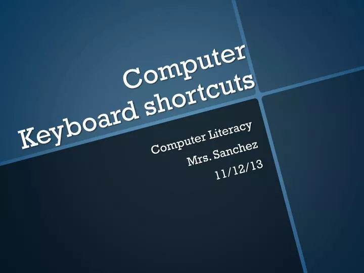 computer keyboard shortcuts