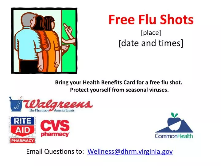 free flu shots place date and times