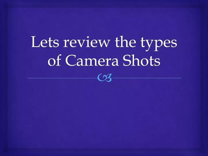lets review the types of camera shots