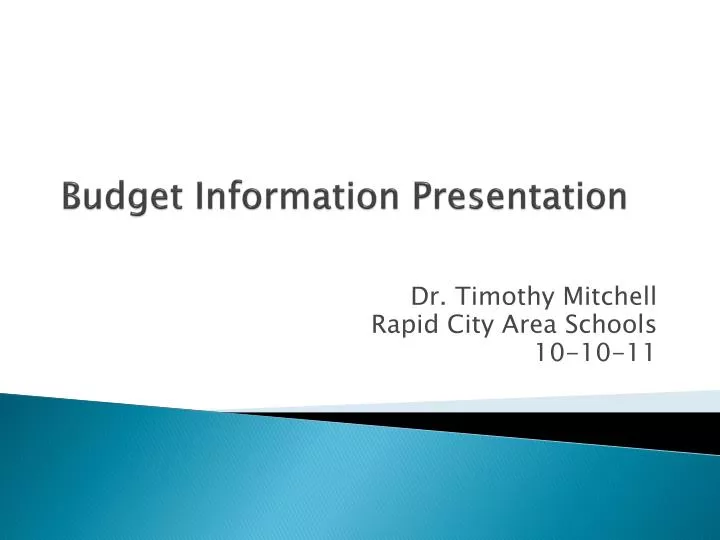 budget information presentation