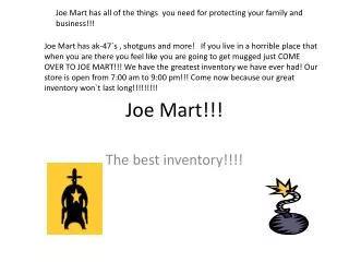 Joe Mart!!!