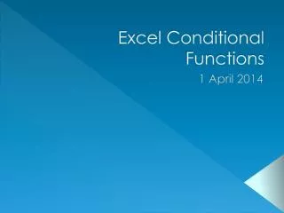 Excel Conditional Functions