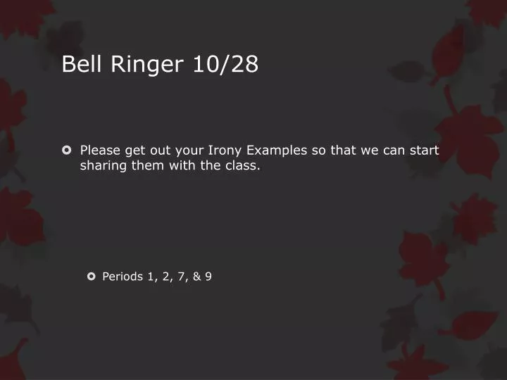 bell ringer 10 28