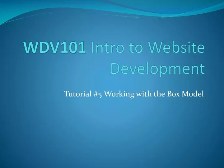 wdv101 intro to website development