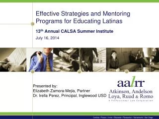Effective Strategies and Mentoring Programs for Educating Latinas