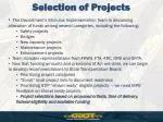 Selection of Projects - slide 1