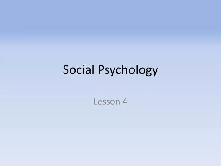 social psychology