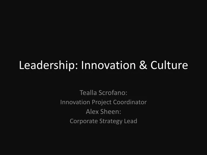 leadership innovation culture