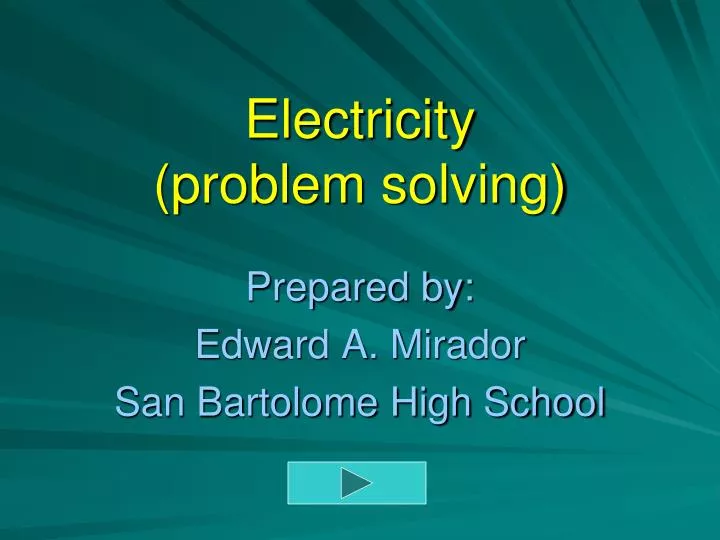 electricity problem solving