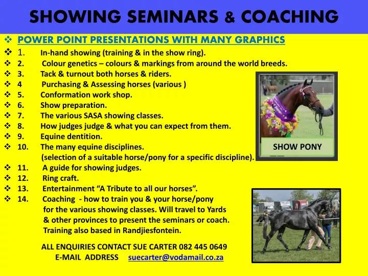 showing seminars coaching