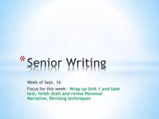 Senior Writing