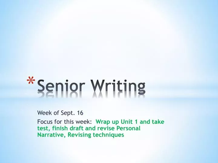 senior writing