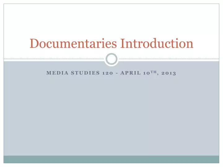 documentaries introduction