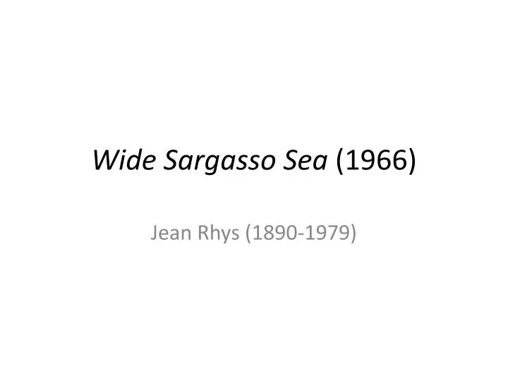 wide sargasso sea 1966