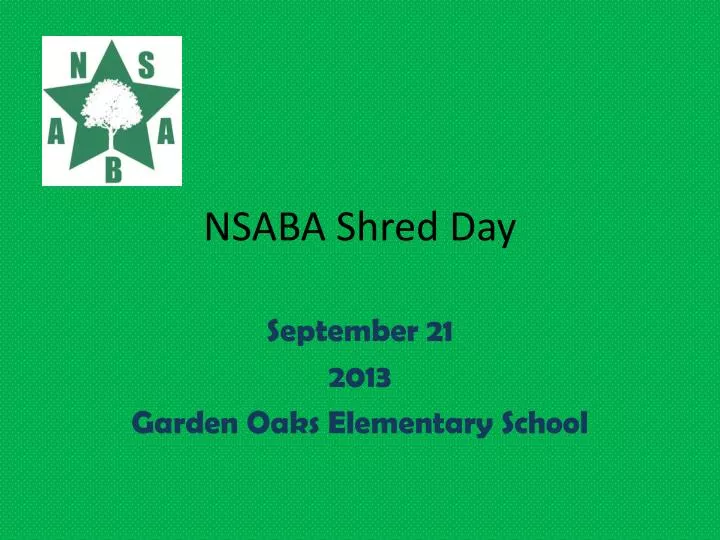 nsaba shred day